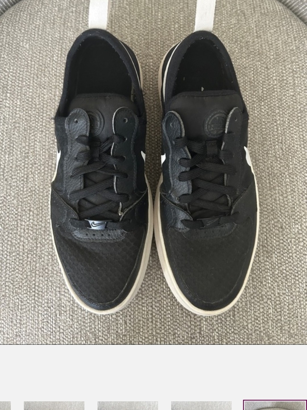 Nike Black and White Low-Top Sneaker Pair